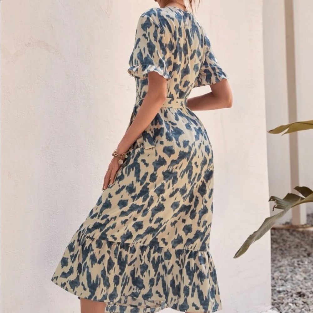 Boho print wrap knot side maxi dress - Picture 10 of 16